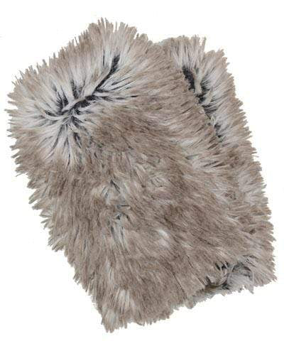 Reversible Fingerless Gloves | Luxury Faux Fur in Winters Frost reversed to Arctic Fox | Pandemonium Millinery