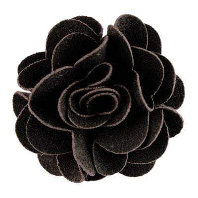 Felt Folds Flower Brooch | Black Petals | Pandemonium Millinery | Seattle WA
