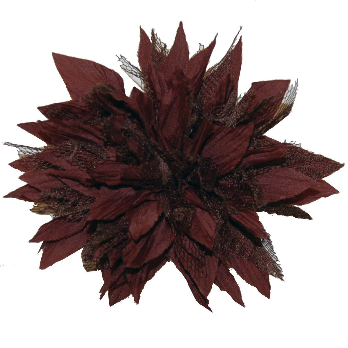Lace Flower Brooch | Burgundy Petals  | Pandemonium Millinery | Seattle WA
