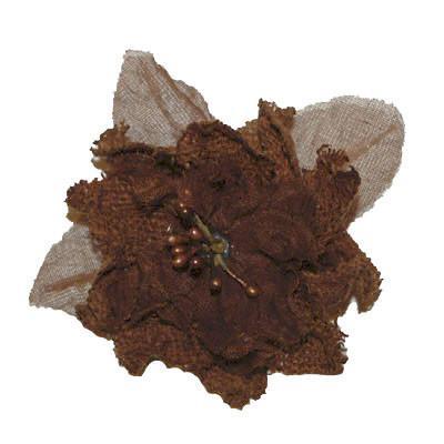 Flower Brooch - Linen & Organdy