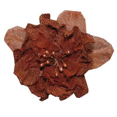 Flower Brooch - Linen & Organdy