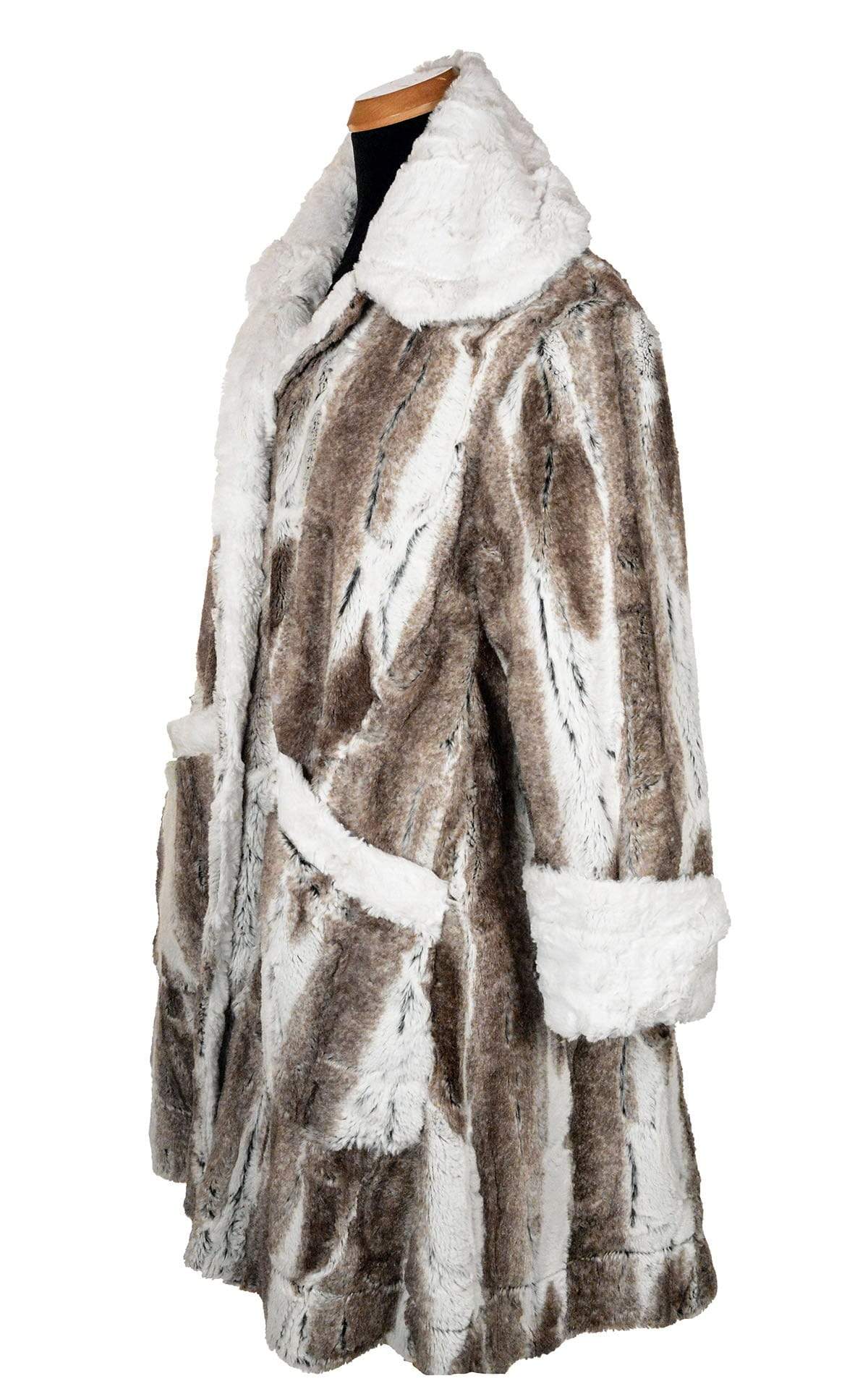 Garland Swing Coat - Luxury Faux Fur in Birch with Cuddly Fur in Ivory  - Sold Out!