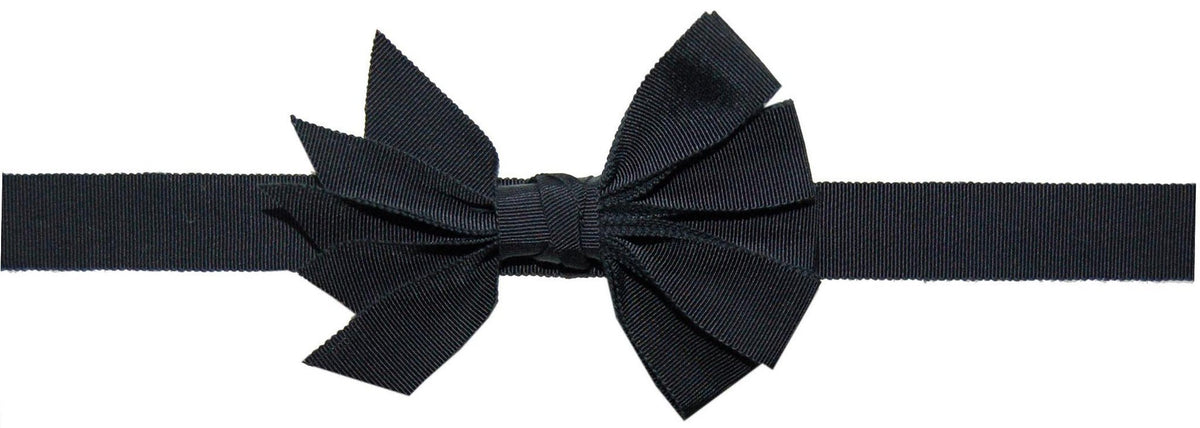 Hat Band Style 42 with Bow in Black Grosgrain on Band | Handmade in Seattle WA | Pandemonium Millinery