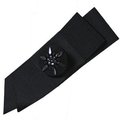 Hat Band Style 91 with Bow and Button in Black Grosgrain | Handmade in Seattle WA | Pandemonium Millinery