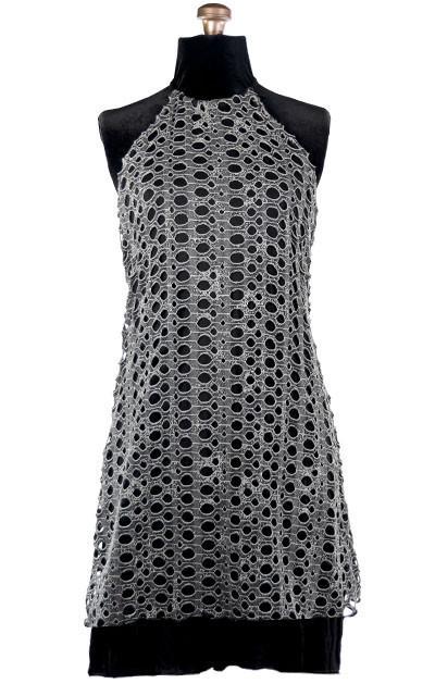 Halter Dress | Lunar Landing with a Abyss Jersey Knit Underlining | Handmade by Pandemonium Seattle in USA