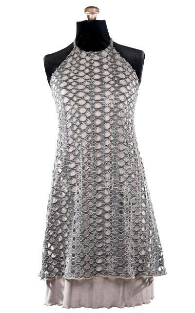 Halter Dress | Lunar Landing with a Stardust Jersey Knit Underlining | Handmade by Pandemonium Seattle in USA
