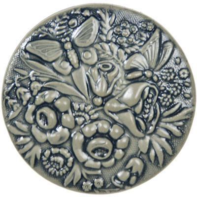 Large Floral Moss Garden Hand Painted Button Detail from Pandemonium Millinery