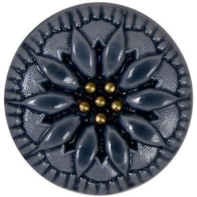 Rust Hand Painted Floral Button Detail from Pandemonium Millinery