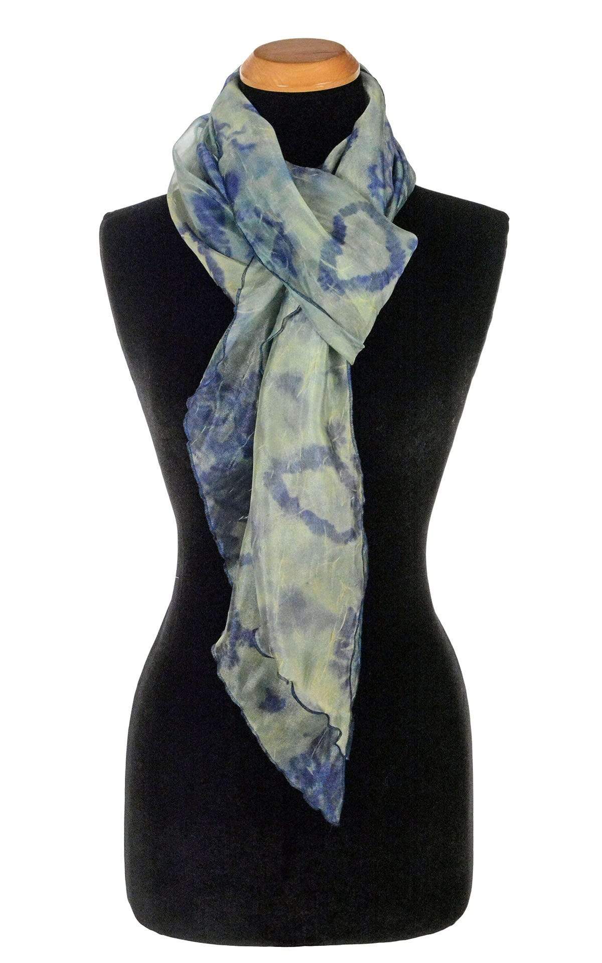 Women's Handkerchief Scarf in Agave Coastal Garden Organza with Slip Knot | Handmade in Seattle WA | Pandemonium Millinery