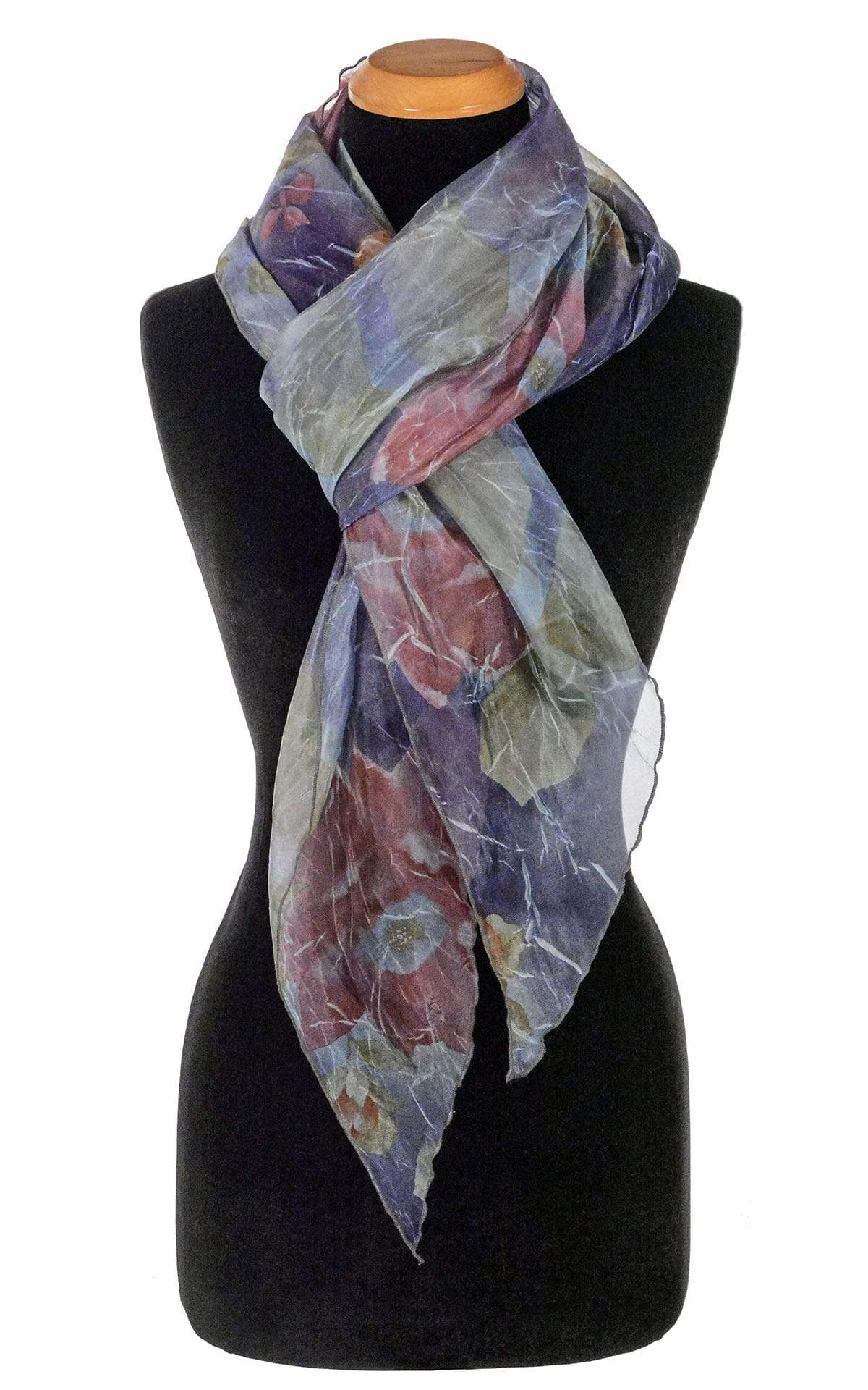 Women's Handkerchief Scarf in Sea Lavender Coastal Garden with Slip Knot | Handmade in Seattle WA | Pandemonium Millinery