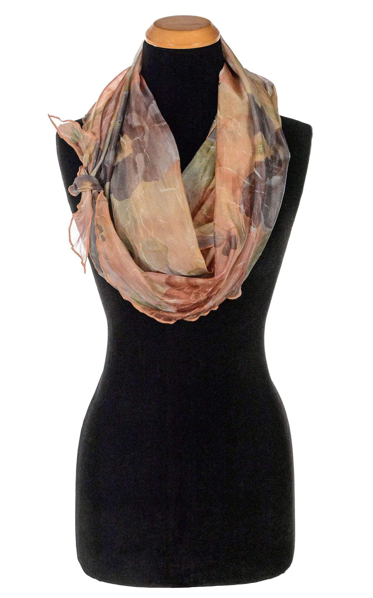 Women's Handkerchief Scarf in Bayberry Coastal Garden Organza with Celebrity Knot | Handmade in Seattle WA | Pandemonium Millinery