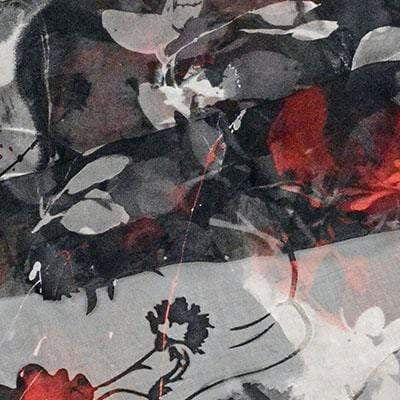 Fabric swatch of poppy garden Path  print