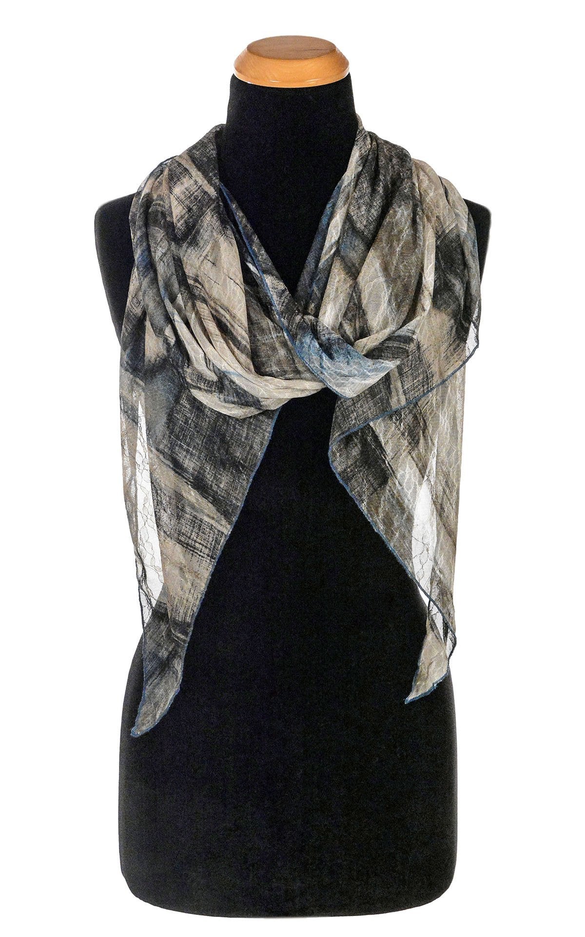Handkerchief Scarf - Lovely Lace in Blue