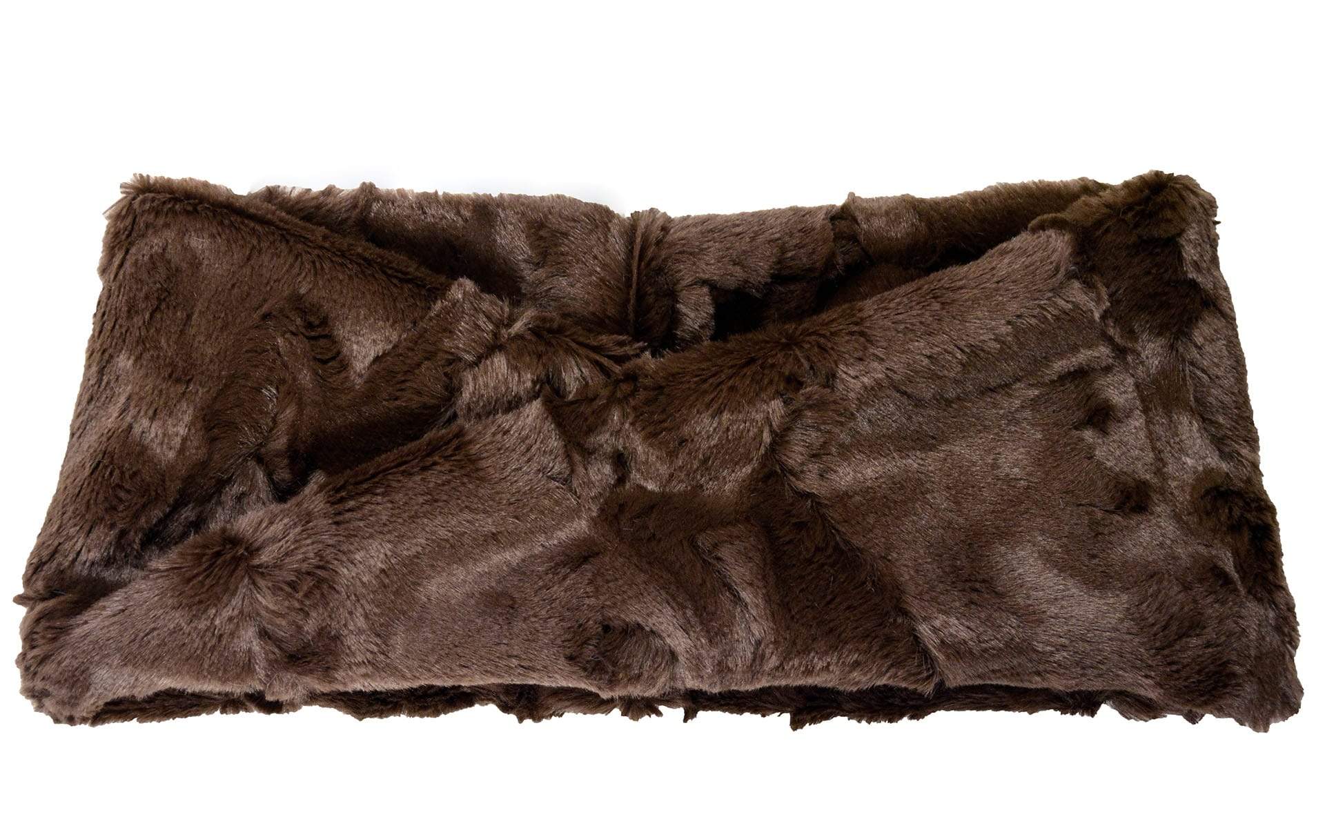 Women's Headband in Cuddly Faux Fur in Chocolate - Handmade in Seattle WA USA