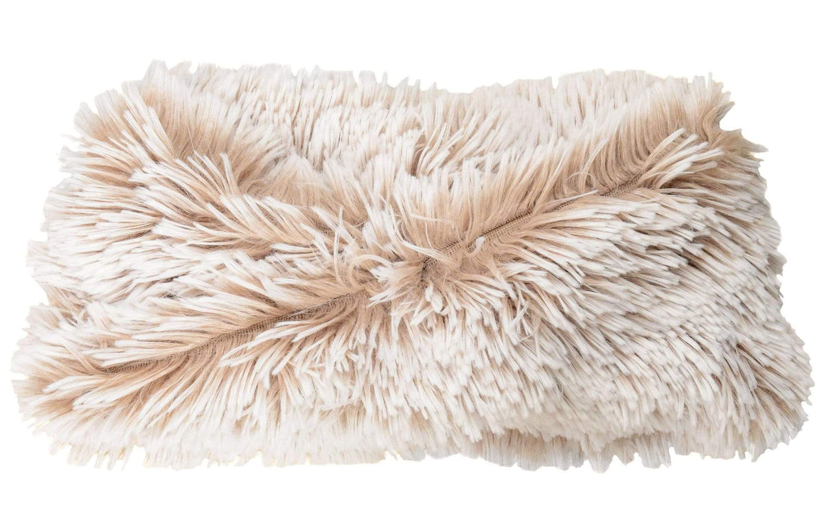 Product shot of Headband, Ear and Neck Warmer | Foxy Beach, Cream and Ivory Faux Fur | Handmade by Pandemonium Millinery Seattle, WA USA