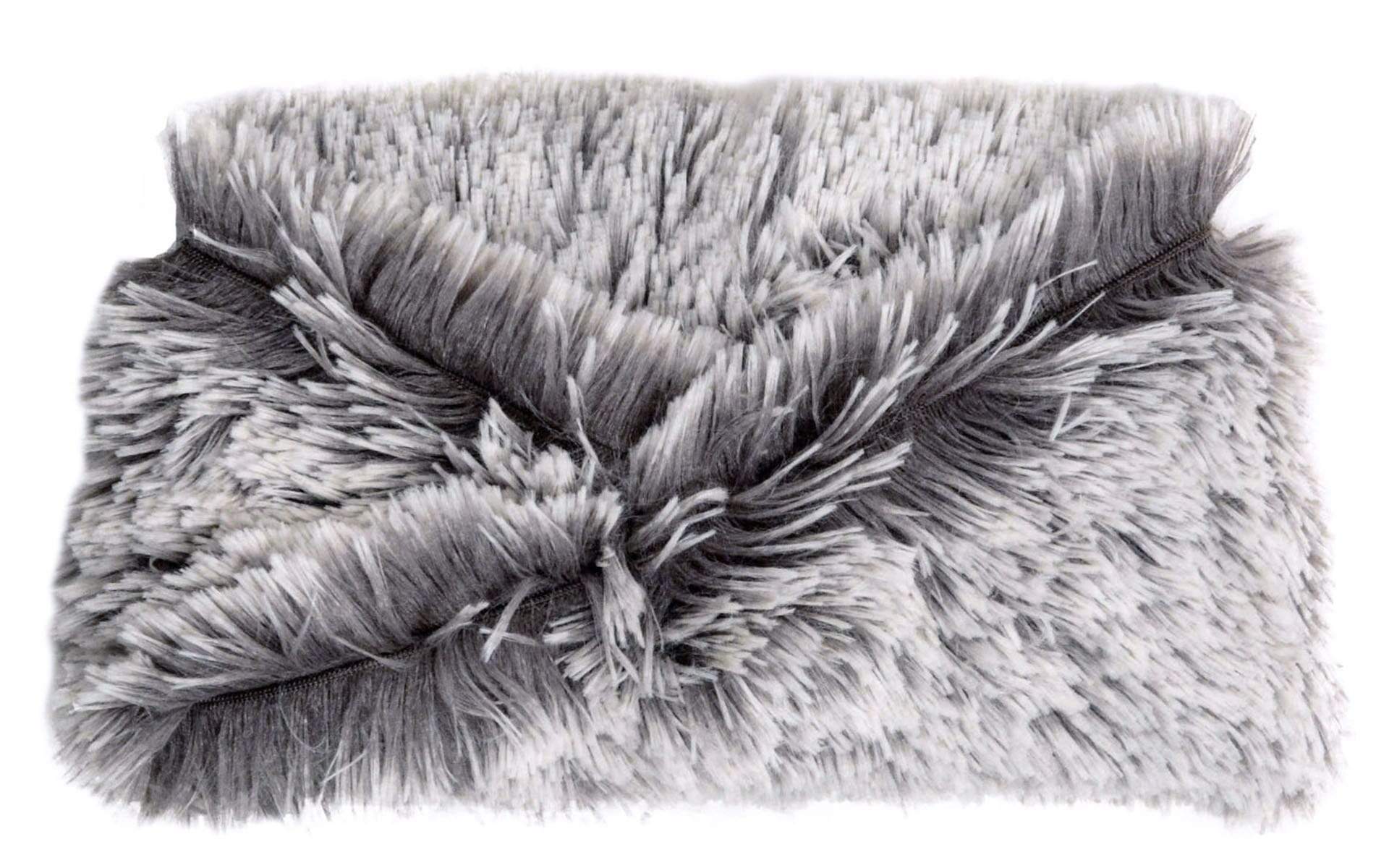 Product shot of Headband, Ear and Neck Warmer | Pearl Fox and Gray and Ivory Faux Fur | Handmade by Pandemonium Millinery Seattle, WA USA
