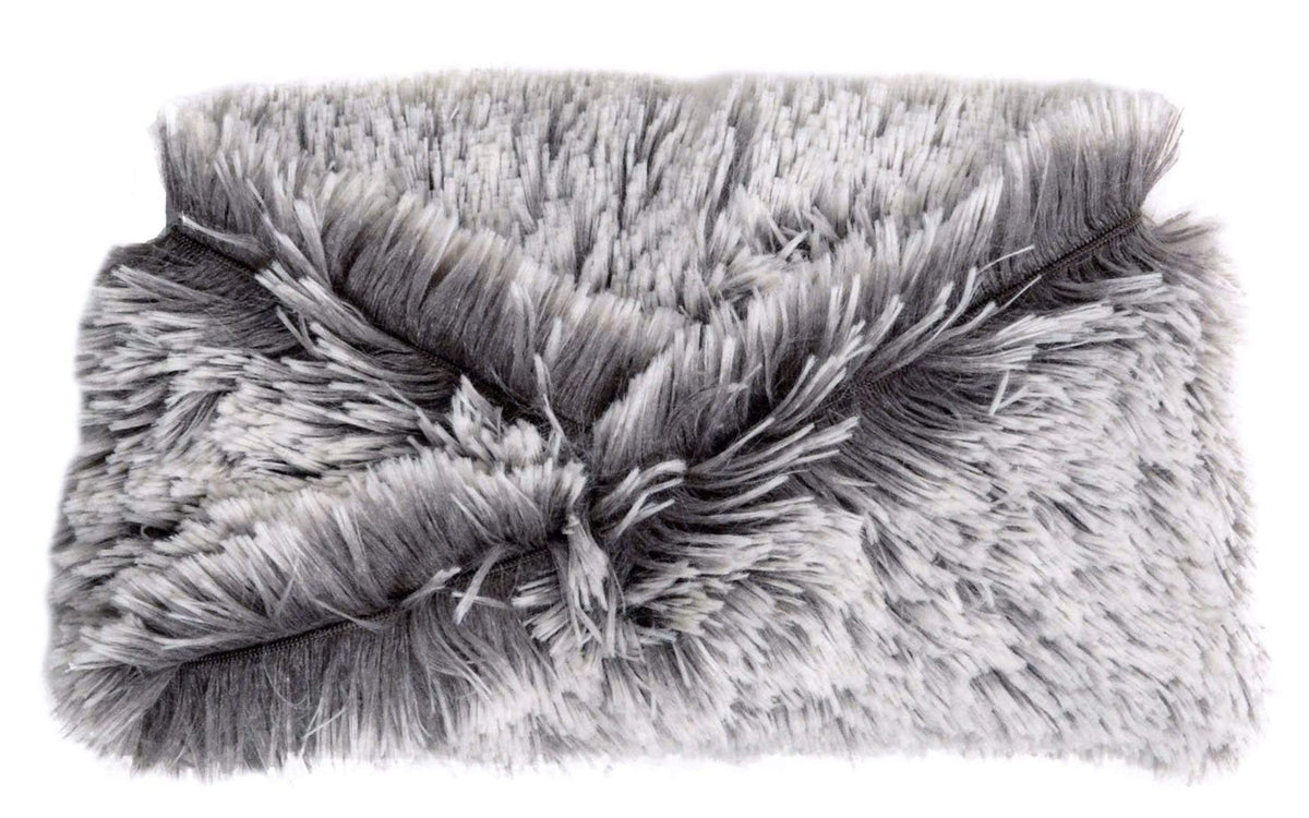Product shot of Headband, Ear and Neck Warmer | Pearl Fox and Gray and Ivory Faux Fur | Handmade by Pandemonium Millinery Seattle, WA USA