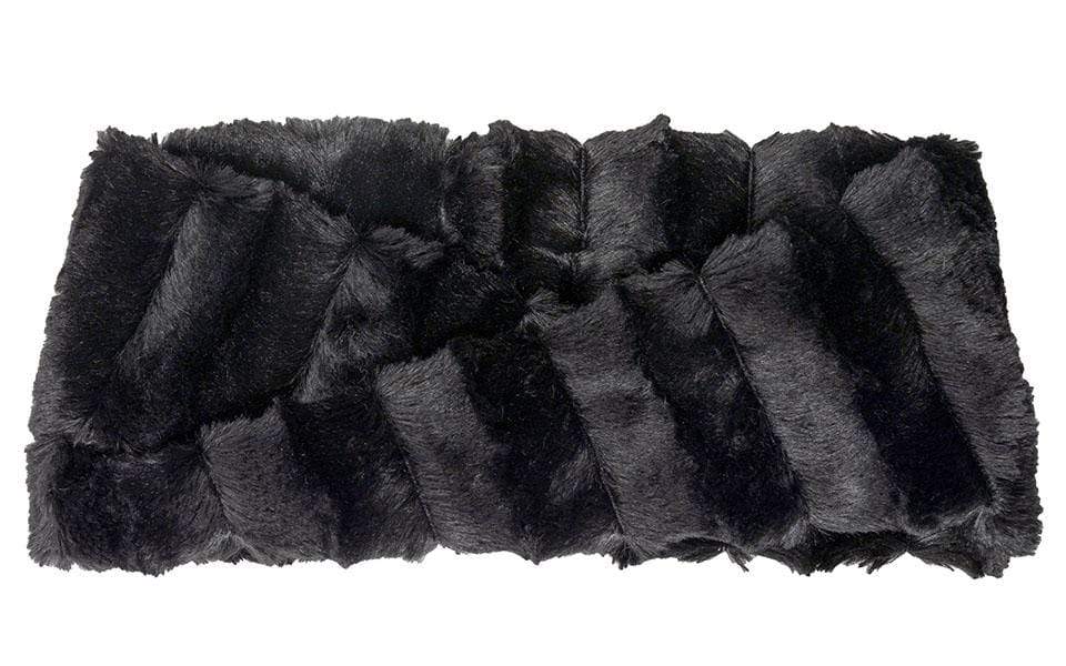 Headband with Twist | Luxury Faux Fur in Minky Black | Pandemonium Millinery handmade in Seattle WA USA