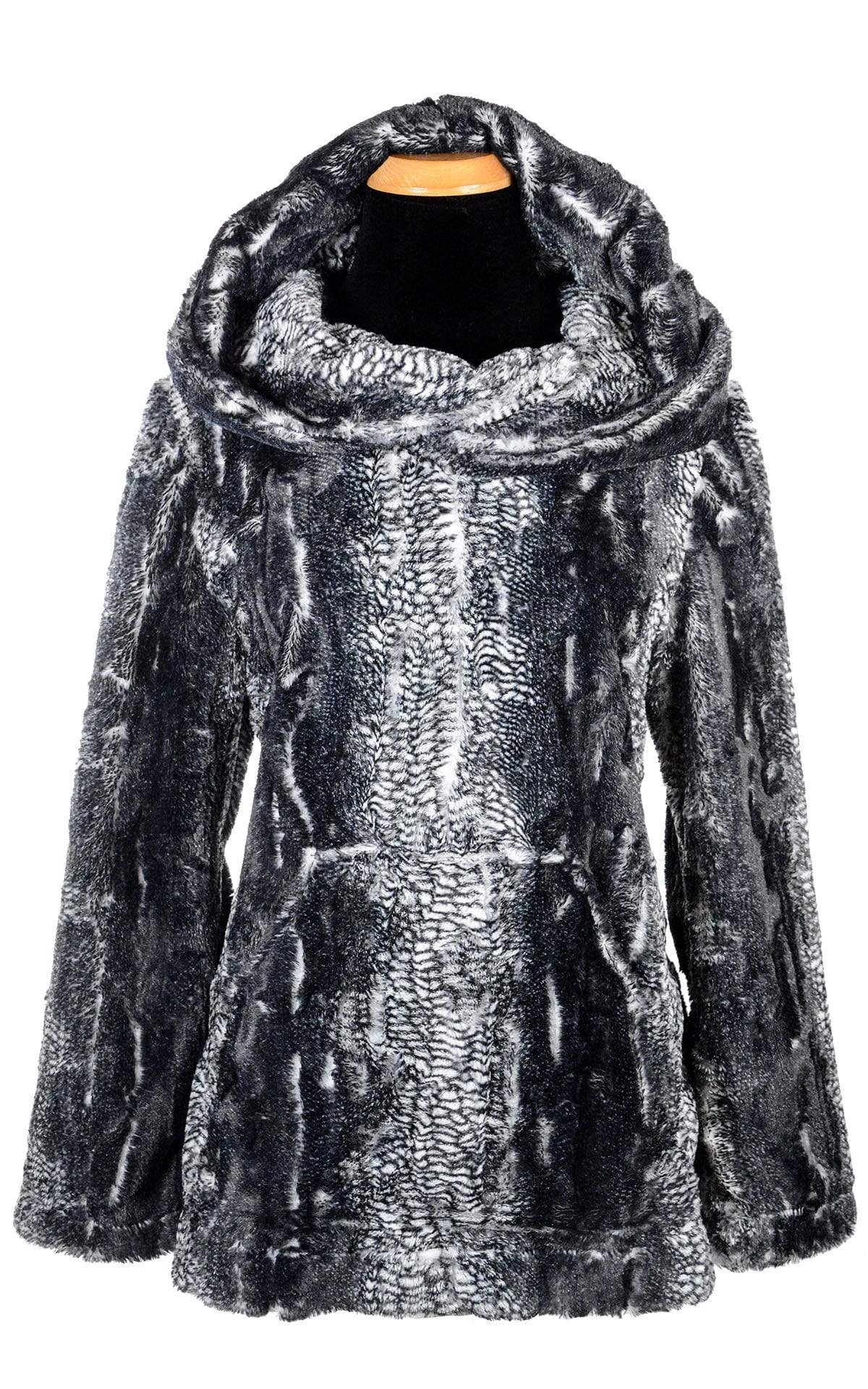 Pandemonium Millinery Hooded Lounger - Luxury Faux Fur in Black Mamba X-Small / Black Mamba Outerwear