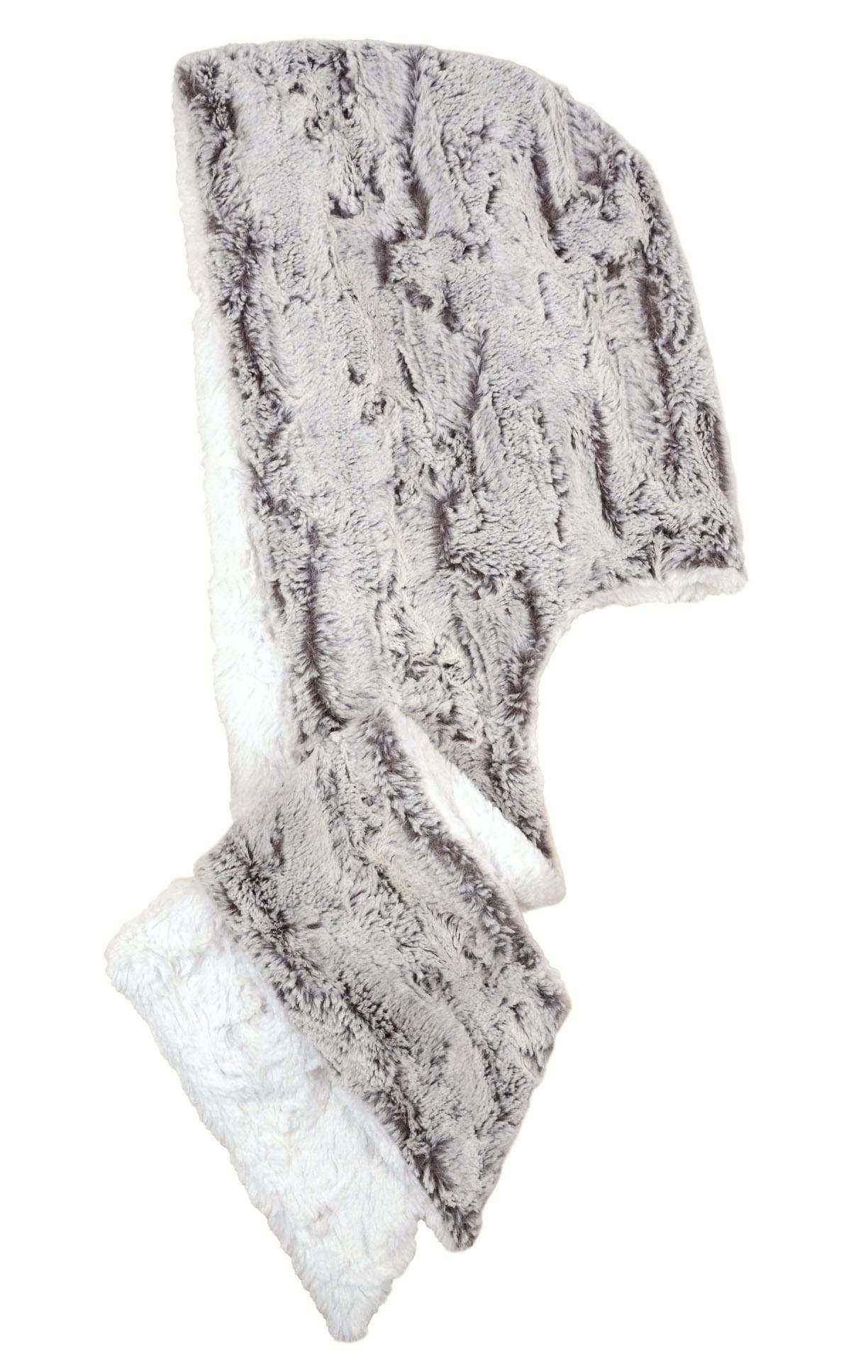 Hoody Scarf - Luxury Faux Fur in Khaki with Assorted Faux Fur