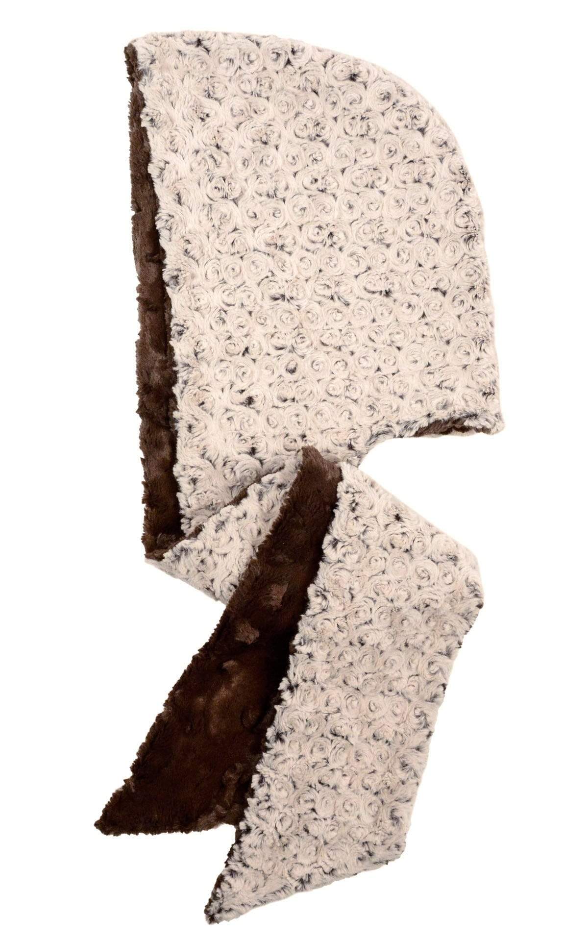 Pandemonium Millinery Hoody Scarf - Rosebud Faux Fur with Cuddly Fur Scarves