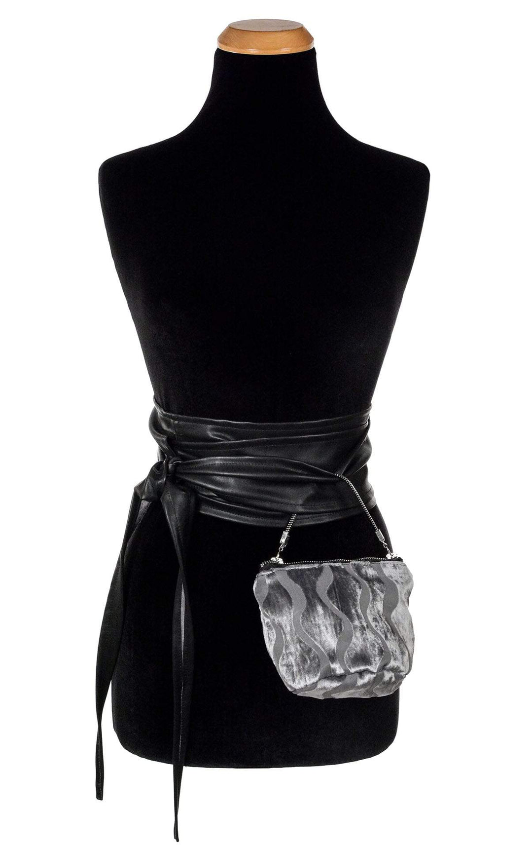 Pandemonium Millinery Bering Sea Ibiza After Six Bag - High Seas Burnout Velvet Collection Handbag on belt