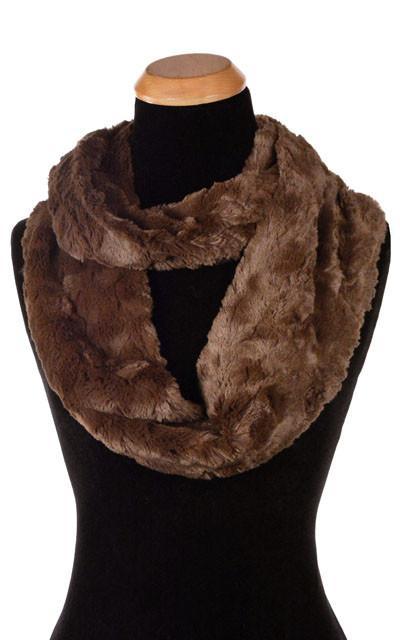 Infinity Scarf in Cuddly Faux Fur in Chocolate by Pandemonium Seattle