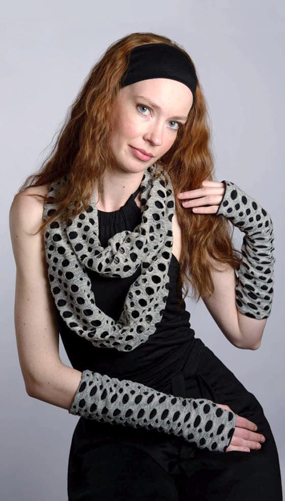 Infinity Scarf - Lunar Landing (Reverse) with Jersey Knit Lunar Landing - Reverse W/ Abyss Scarves Wholesale Pandemonium Millinery