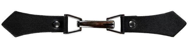  Italian Buckle Closure | Vegan Leather Black , 7 1/8"  with Gun Metal Clasps| Pandemonium Millinery | Seattle WA