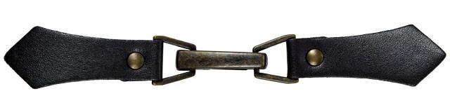  Italian Buckle Closure | Vegan Leather Black , 7 1/8" | Pandemonium Millinery | Seattle WA