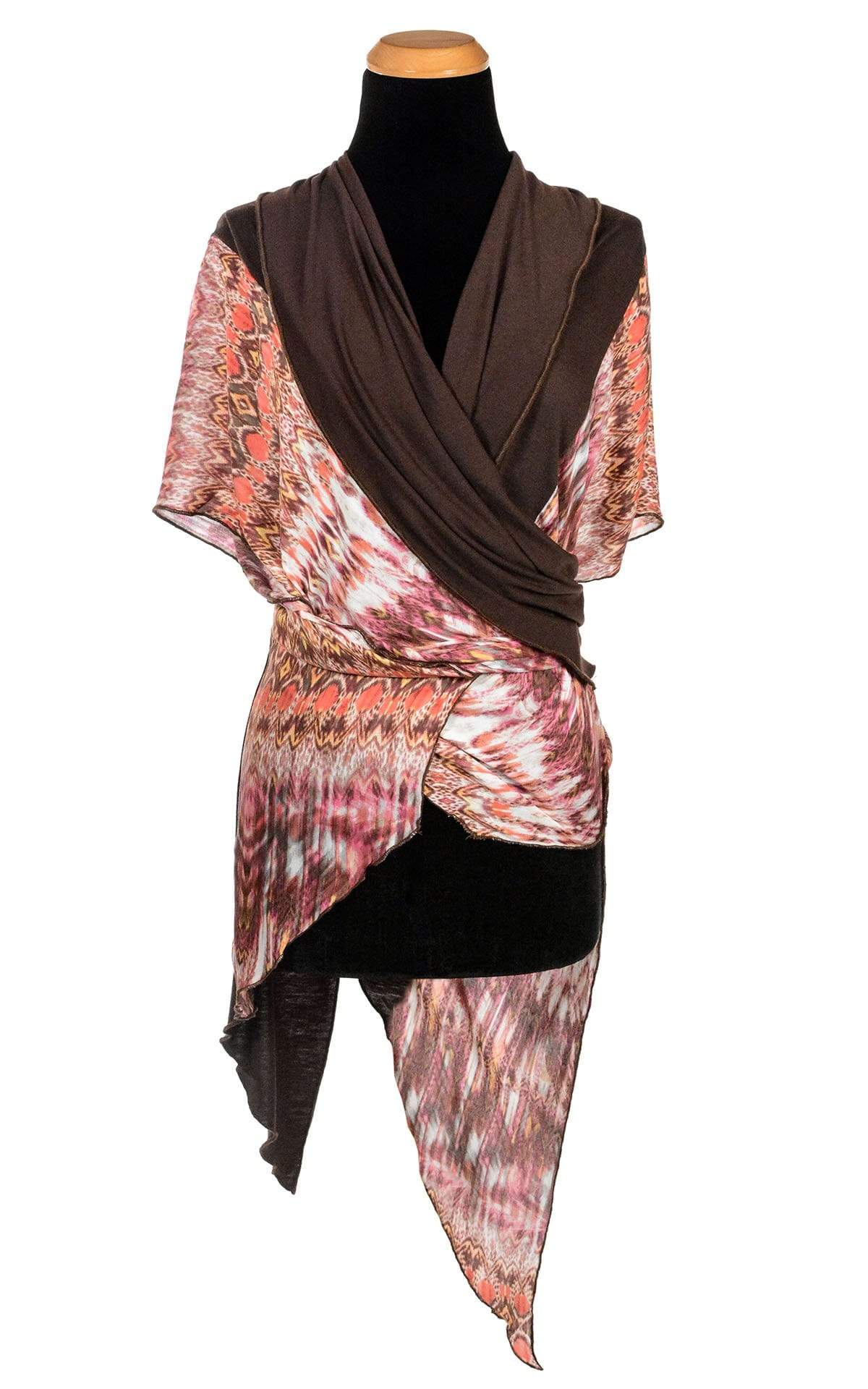 Kaftan Cover Up Tied View - Pink Dream with Terra Jersey Knit Apparel | Handmade by Pandemonium Millinery