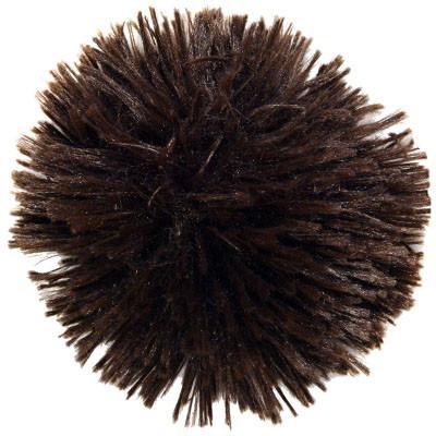 Large Pom Pom Brooch in Black Fox Faux Fur | Handmade in Seattle WA | Pandemonium Millinery