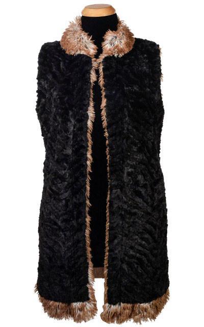 Mandarin Vest - Red Fox Faux Fur with Cuddly Black Faux Fur (Only Smalls Left)