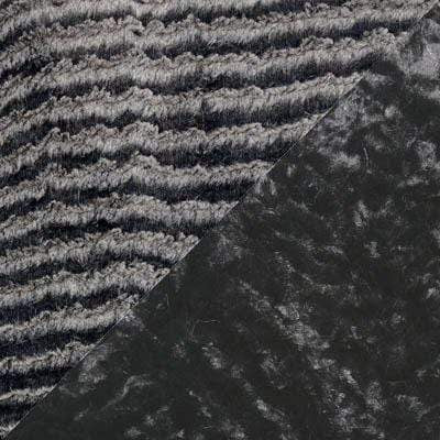 Swatch of Desert Sand in Charcoal and Cuddly Black Faux Fur available in Mandarin Vest Short | Pandemonium Millinery