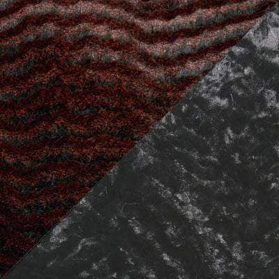 Mandarin Vest Short | Desert Sand in Crimson and Cuddly Black Faux Fur | Reversible | Handmade in Seattle WA | Pandemonium Millinery