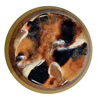 Marbled Lucite Button in Caramel Brown | Pandemonium Millinery