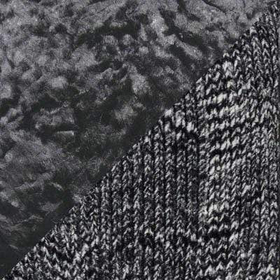 Men's Beanie Hat in Cozy Cable Faux Fur in Ash with Cuddly Black Swatch Image  | Handmade in Seattle WA | Pandemonium Millinery