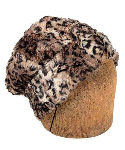 Men&#39;s Beanie Hat in Carpathian Lynx Luxury Faux Fur | Handmade in Seattle WA | Pandemonium Millinery