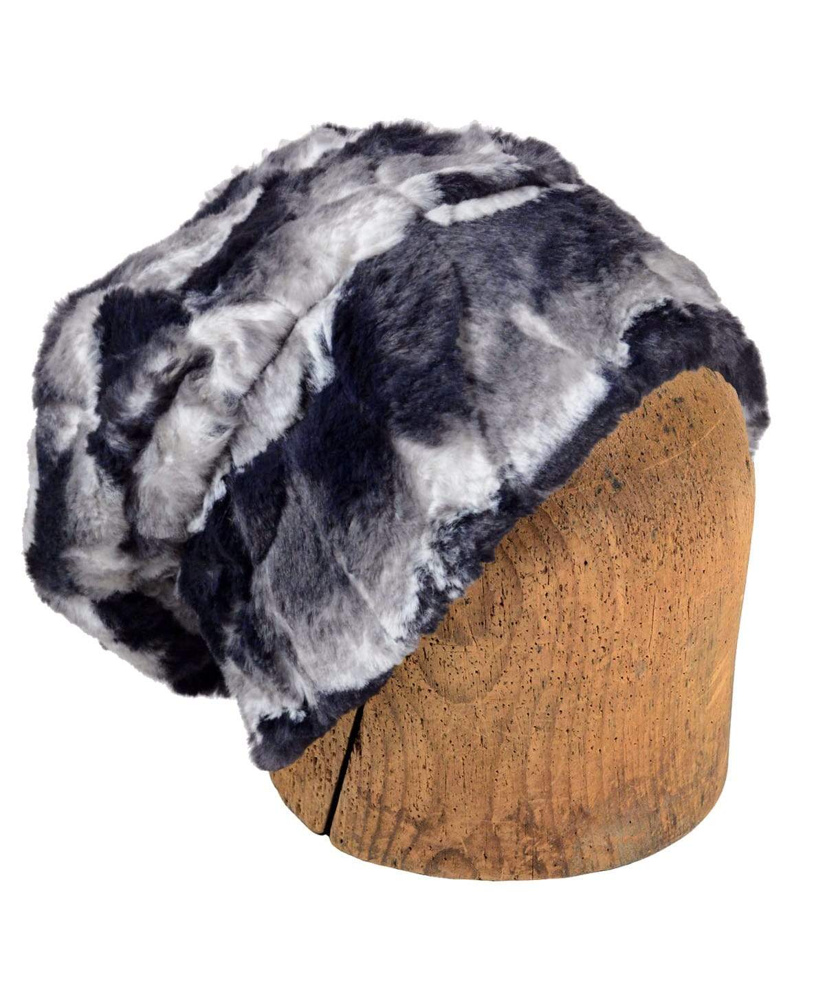 Men&#39;s Beanie Hat in Ocean Mist Luxury Faux Fur | Handmade in Seattle WA | Pandemonium Millinery