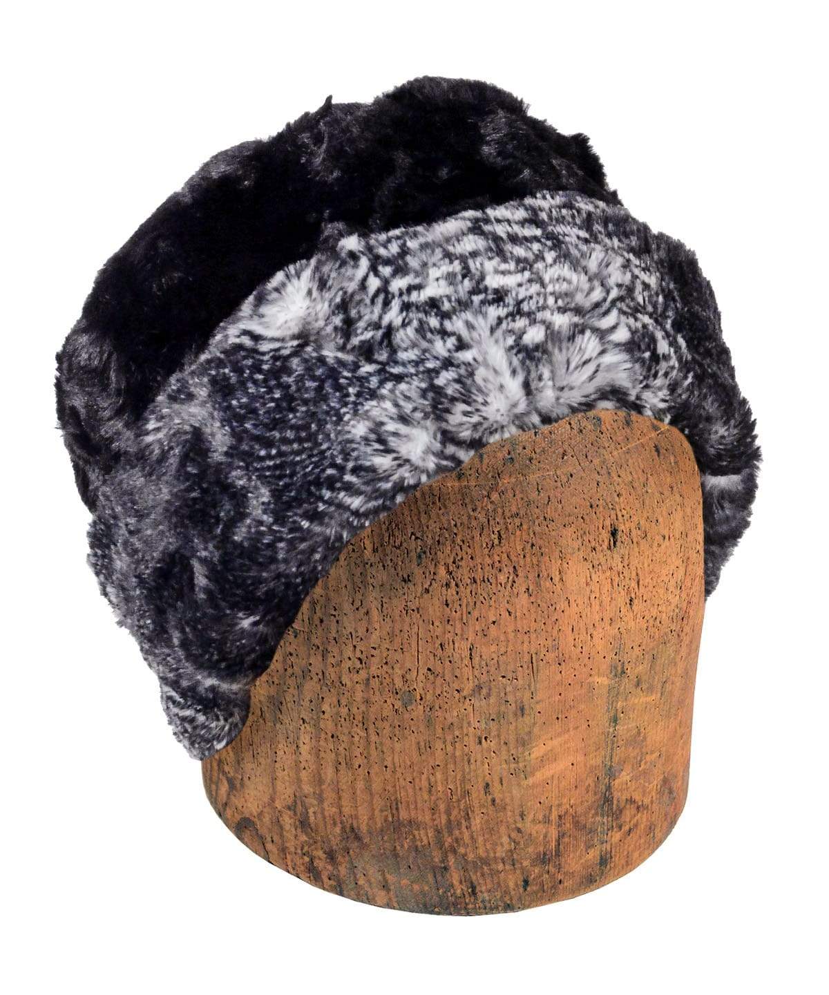 Cuffed Pillbox Luxury Faux Fur Black Mamba Made In Seattle