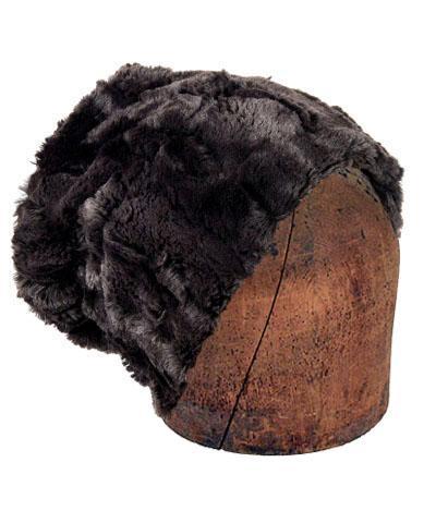 Men's Cuffed Pillbox | Espresso Bean Luxury Faux Fur | Handmade in Seattle, WA by Pandemonium Millinery USA