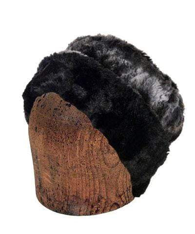 Men&#39;s Cuffed Pillbox, Reversible (Solid or Two-Tone) - Luxury Faux Fur in Highland Skye