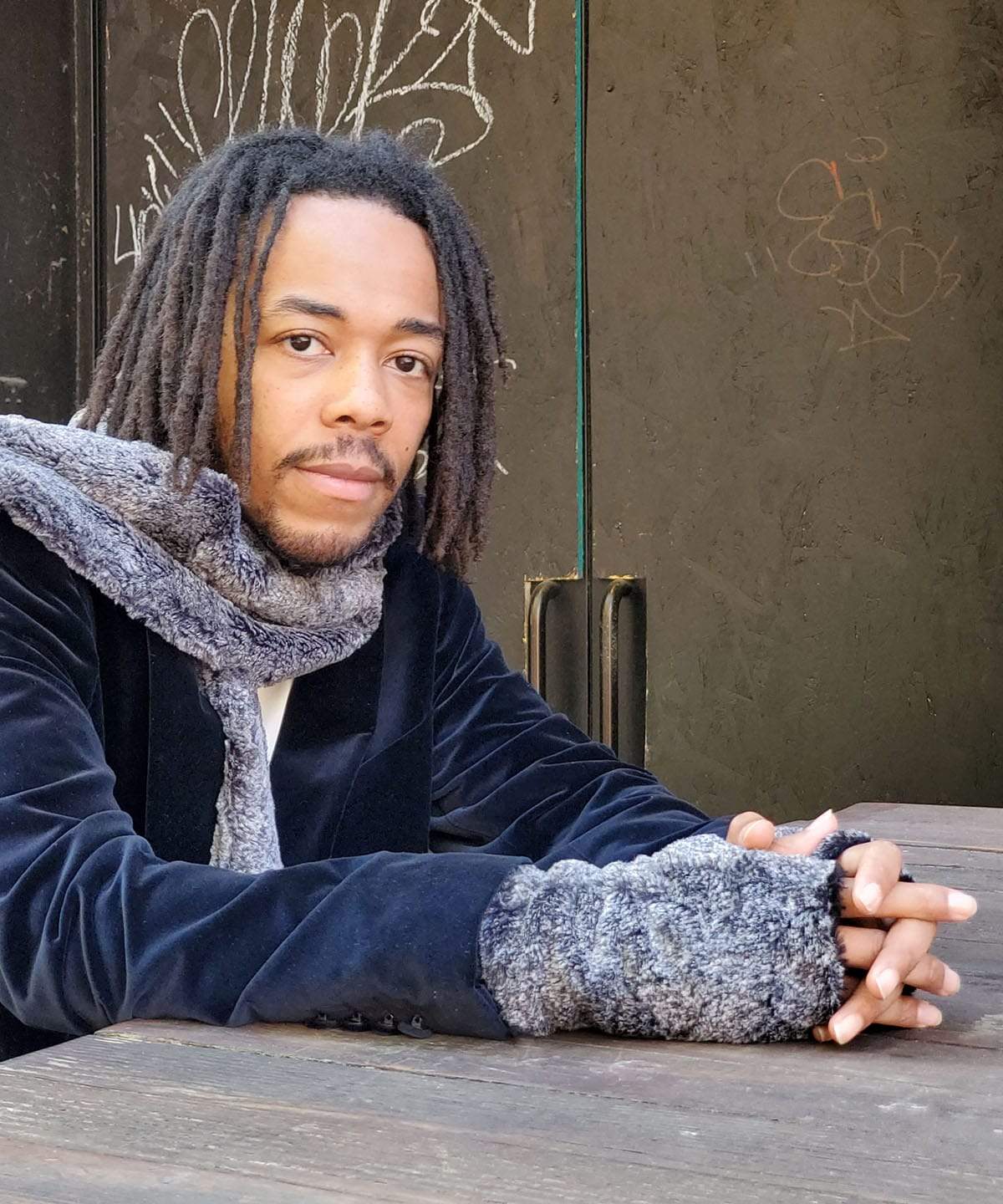 Men's Fingerless Texting Gloves | Luxury Faux Fur Nimbus | Handmade Pandemonium Millinery Seattle WA USA