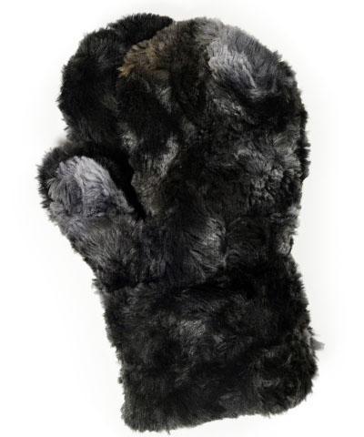 Men's Miitens | Highland in sky Demin and Gray Tie Dye Faux Fur | Handmade by Pandemonium Millinery Seattle, WA USA