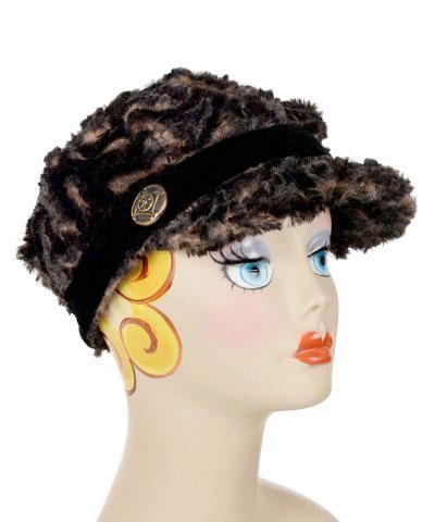  Bronze, Solid Dome Metal Filigree Button | Shown on Valerie Newsboy Style Cap | Pandemonium Millinery | Seattle WA