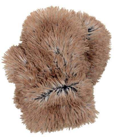 Women’s Product shot of Mittens. Gauntlets, Mitts | Red Fox, red and black long hair Faux Fur | Handmade by Pandemonium Millinery Seattle, WA USA