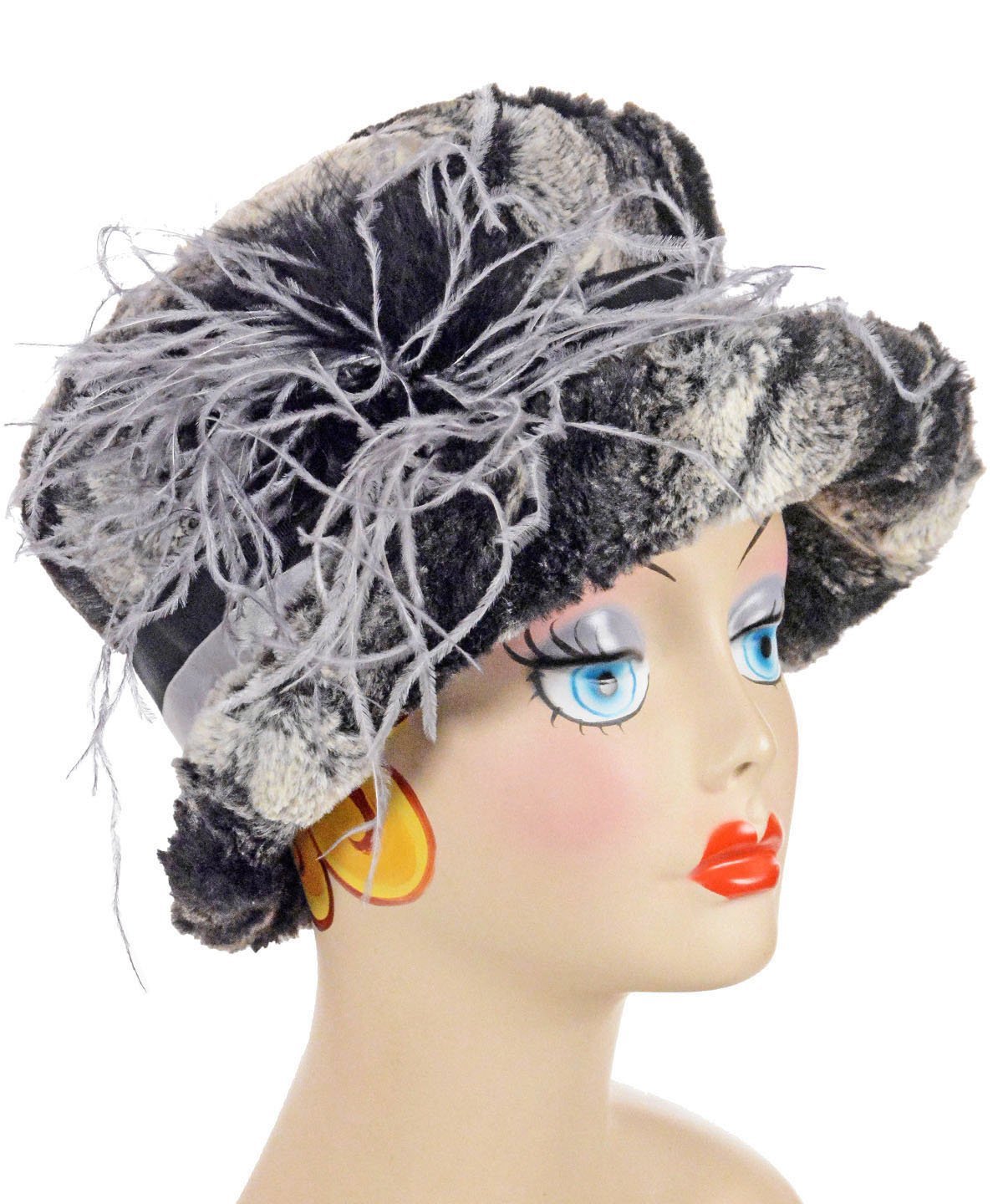 Molly Hat Style - Luxury Faux Fur in Honey Badger
