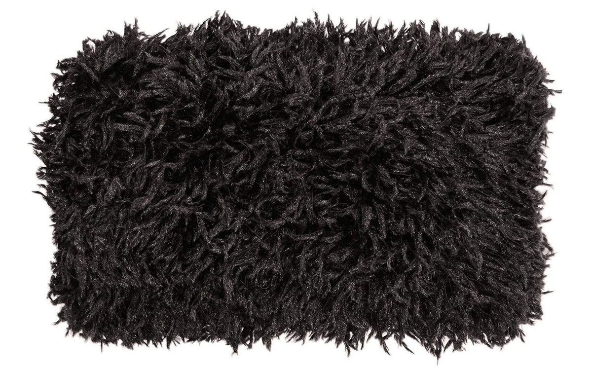 Women's Muff in Black Swan Faux Fur Reversible | Handmade in Seattle WA | Pandemonium Millinery
