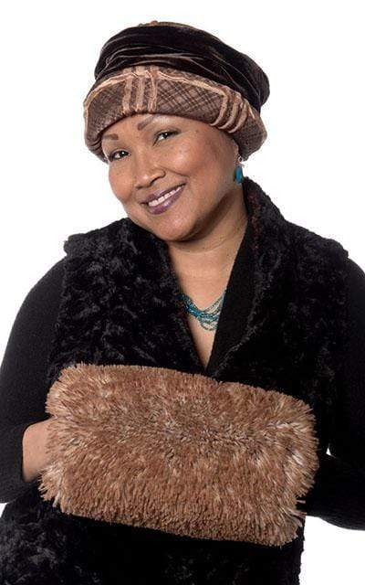 Women's Muff in Foxy Beach Faux Fur Reversible | Handmade in Seattle WA | Pandemonium Millinery