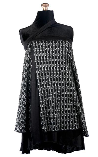 Multi-Wrap On Strap Dress View | Lunar Eclipse with Jersey Knit Abyss |  Handmade by Pandemonium Millinery | Seattle WA USA